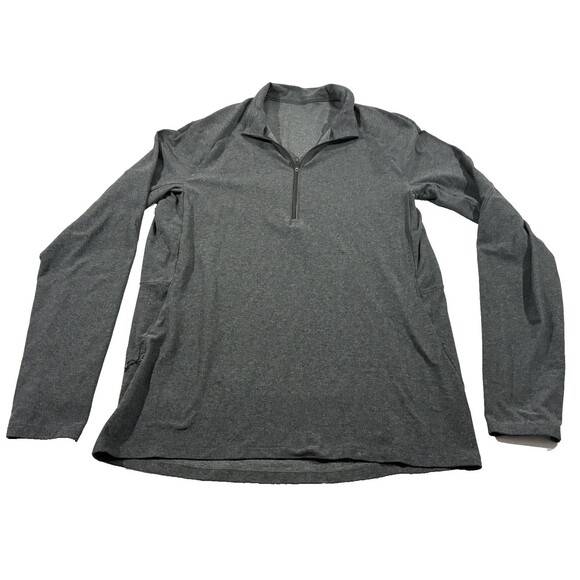 Lululemon Sweater Mens Gray Surge Warm Half Zip Pullover Performance Stretch L - Picture 1 of 11